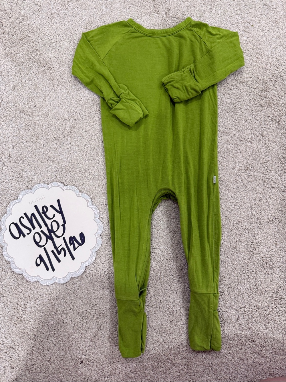Little Sleepies Olive Green Kids Footed One-Piece